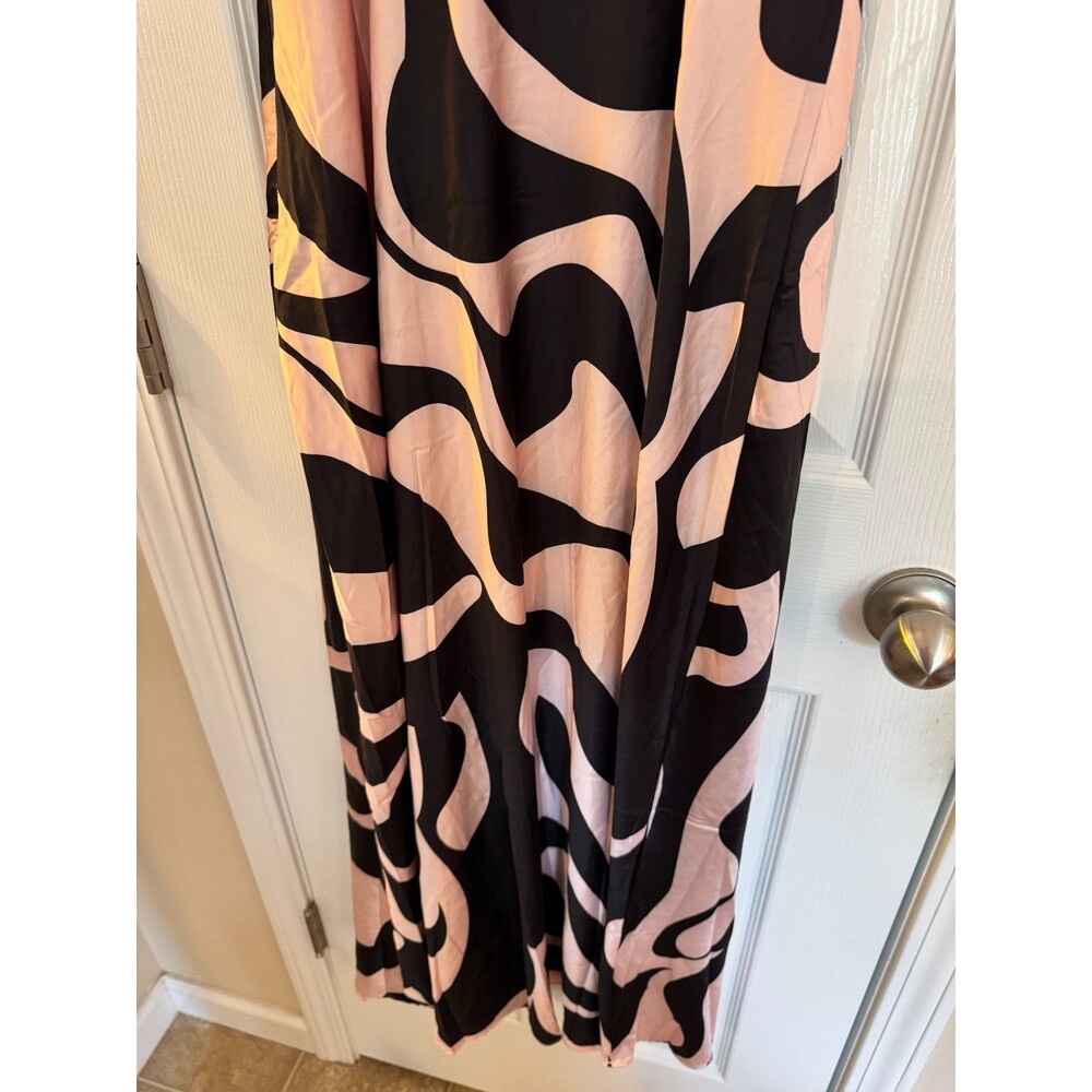 Petal & Pup Slip Midi Dress Sz 8 NWT Pink Black Abstract Strap Vacation Wedding - Picture 10 of 12